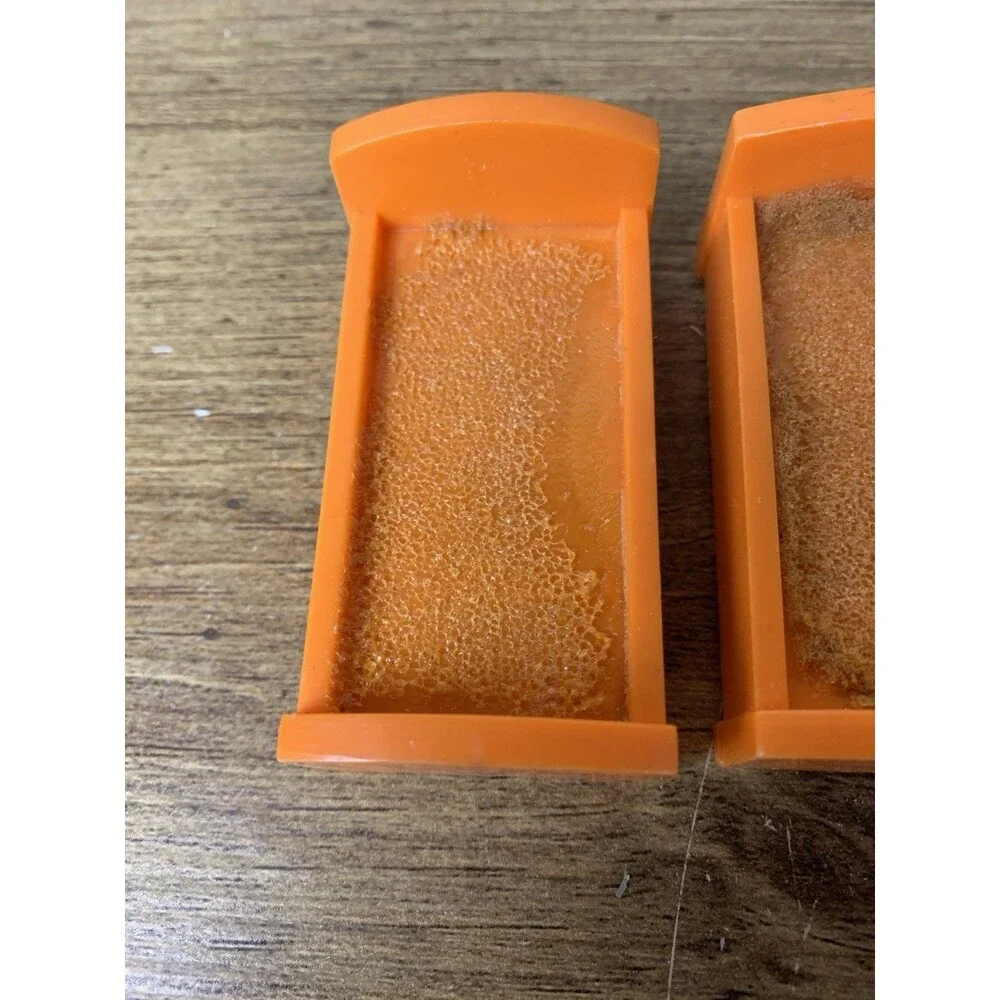 Vintage Fisher Price Little People lot/3 Orange Beds: 1 double 2 single